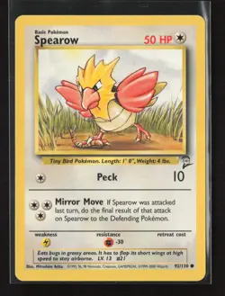 Spearow 92/130 Common Base Set 2 Pokemon LP - Image 2