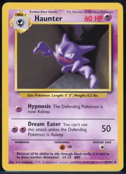 Haunter 29/102 Uncommon Base Set 1999-2000 (4th Edition) NM - Image 2