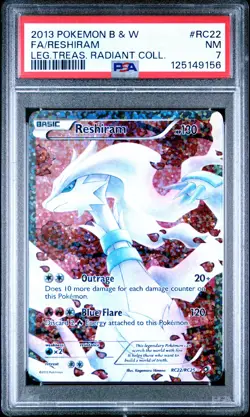 2013 POKEMON LEGENDARY TREASURES RESHIRAM #RC22 HOLO PSA 7 NEAR MINT #125149156 - Image 1