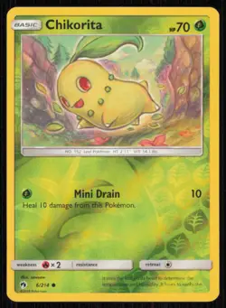 Chikorita 6/214 Common Lost Thunder Pokemon Reverse Holo Lightly Played - Image 1