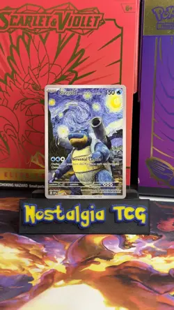 CUSTOM Blastoise Starry Night Van Gogh Pokemon Card Full/ Alt Art Nm - Image 1