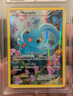 Manaphy XY113 2016 Black Star Promo Full Art Holo Pokemon TCG Graded Slab VG - Image 3