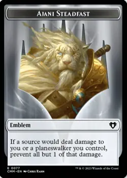 X 1 Ajani Steadfast Emblem NM-M CMM 077 MTG Magic The Gathering - Image 1