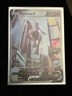 Pokemon TCG Mewtwo v Alt Art Full Art Holo Ultra Rare Card 072/078 Pokemon Go - Image 1