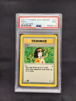 Pokemon: Gym Heroes 1st Edition Rare: Erika 100/132 PSA 9 - Image 1