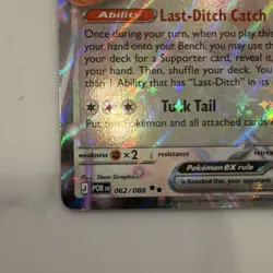 Pokemon Meowth EX Full Art Holo Basic 170 HP 062/088 POR Set - Image 3
