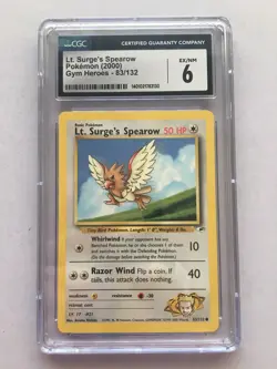 Lt. Surge’s Spearow Pokemon 2000 Gym Heroes 83/132 Cgc 6 Excellent! Read Desc! - Image 1