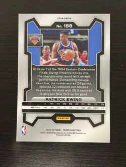 2023-24 Panini Prizm Blue Patrick Ewing No.188 New York Knicks HOF - Image 2