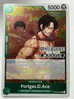 Portgas.D.Ace OP09-035 Judge Pack Vol. 6 Stamped Foil Promotion Card MINT - Image 1