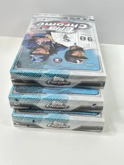 2021 topps chrome baseball hobby box 3 set factory sealed in 2 auto cards - Image 3