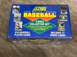 1992 Score Baseball Complete Factory Sealed Set 1-910 + 17 Bonus Cards! - Image 1