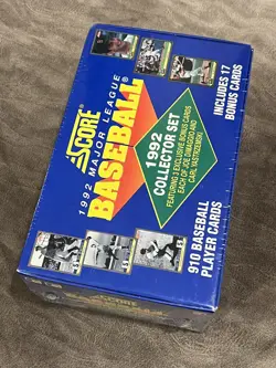 1992 Score Baseball Complete Factory Sealed Set 1-910 + 17 Bonus Cards! - Image 2