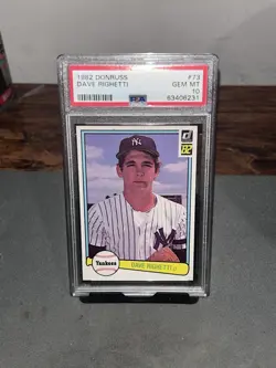 1982 Donruss Baseball MLB Dave Righetti New York Yankees #73 PSA 10 Giants - Image 1