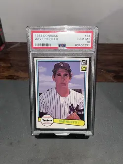 1982 Donruss Baseball MLB Dave Righetti New York Yankees #73 PSA 10 Giants - Image 2