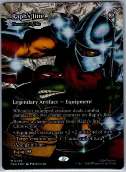 Raph's Jitte - Umezawa's Jitte (Borderless) 19 Foil TMNT MTG - NM - Image 1