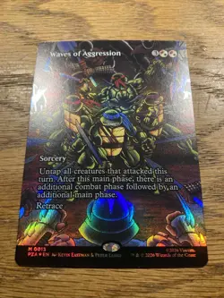 Waves of Aggression - Foil (Borderless) Teenage Mutant Ninja Turtles - Mtg - Image 1