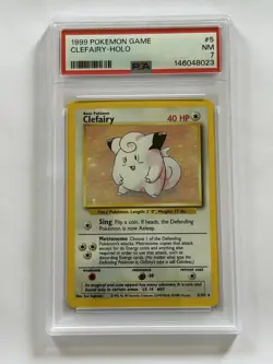 1999 Pokemon Game Clefairy-Holo 5/102 PSA 7 New Grade - Image 1