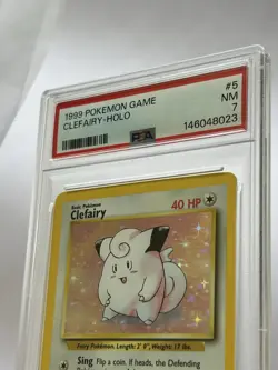 1999 Pokemon Game Clefairy-Holo 5/102 PSA 7 New Grade - Image 2