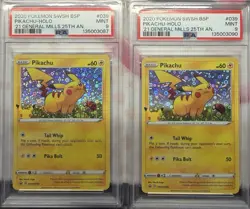 2020 Pokemon SWSH BSP General Mills 25th Anniversary #39 Pikachu Holo PSA 9-X2 A - Image 1