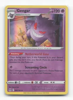 Pokemon TCG - Gengar 066/196 Lightly Played Holo Rare Lost Origin - Image 1