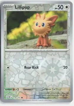 Lillipup 170/197 Common Obsidian Flames Pokemon Reverse Holo Near Mint - Image 1