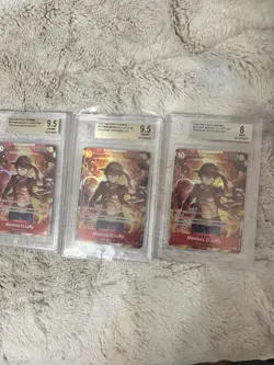One Piece Treasure Booster Promo Monkey D. Luffy Bgs 9.5 (x2) Bgs 8 (As Picture) - Image 1