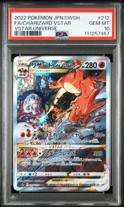 2022 Pokemon JPN SWSH VSTAR Charizard # 212/172 FA PSA 10 Gem Full Art Holo - Image 1
