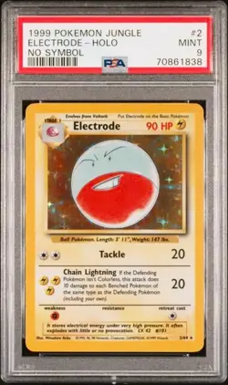Electrode - Jungle #2 Pokemon Card - Holo - No Symbol Error - PSA 9 - Image 1