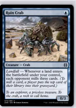 Ruin Crab Zendikar Rising Regular NM U 075/280 - Image 1