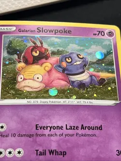 Pokemon TCG Galarian Slowpoke Cosmos Holo Swirl Sword & Shield Promo SWSH126 LP - Image 2