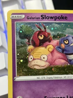 Pokemon TCG Galarian Slowpoke Cosmos Holo Swirl Sword & Shield Promo SWSH126 LP - Image 3