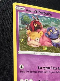 Pokemon TCG Galarian Slowpoke Cosmos Holo Swirl Sword & Shield Promo SWSH126 LP - Image 4
