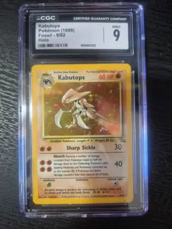 Kabutops Pokemon 1999 Fossil 9/62 Holo Graded CGC 9 Mint Vintage Pokemon Card - Image 1