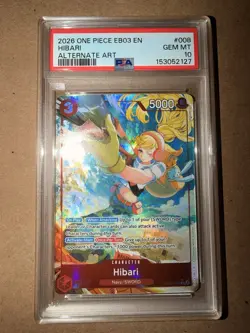 Bandai One Piece CCG Hibari EB03-008 Alternate Art Holo EN PSA 10 Pop 5 - Image 1