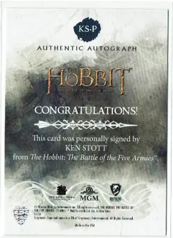 The Hobbit The Battle of the Five Armies Autograph Ken Stott as Balin The Dwarf - Image 2