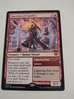 1 x MTG Magic The Gathering Secrets of Strixhaven Emeritus of Conflict exc cond - Image 1