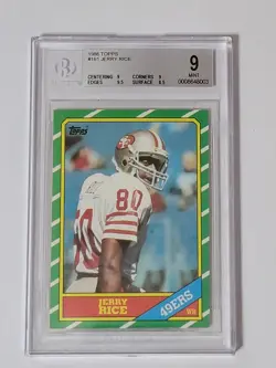 1986 Topps Jerry Rice RC BGS 9 MINT San Francisco 49ers Hall Of Fame THE GOAT - Image 3