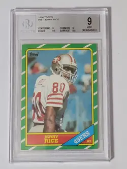1986 Topps Jerry Rice RC BGS 9 MINT San Francisco 49ers Hall Of Fame THE GOAT - Image 5