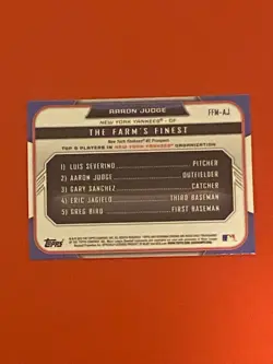 Aaron Judge 2015 Bowman Chrome The Farm's Finest FFM-AJ Mini Chrome Shimmer - Image 2