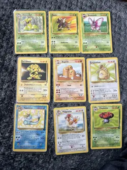 Pokemon TCG Jungle Bundle 9 Cards Non Holo used Vaporeon Vileplume Pinsir - Image 1