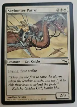MTG Magic The Gathering Card Skyhunter Patrol Creature Cat Knight White Mirrodin - Image 1