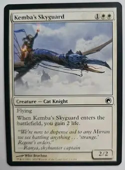 MTG Magic The Gathering Card Kemba's Skyguard Creature Cat Knight White Scars - Image 1