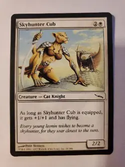 MTG Magic The Gathering Card Skyhunter Cub Creature Cat Knight White Mirrodin - Image 1