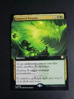 Immoral Bargain (Extended Art) Rare MTG Secrets of Strixhaven Commander - Image 1
