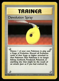 Devolution Spray 72/102 Rare Base Set Unlimited Pokemon Moderately Played - Image 1