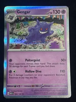 Pokemon Gengar 094/165 Rare Reverse Holo Scarlet & Violet 151 Stage 2 HP 130 - Image 1