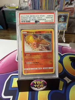 2017 Pokemon SM Black Star Promo #SM70 Shining Ho-Oh-Holo PSA 10 - Image 1