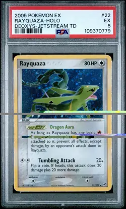 2005 Pokemon EX Deoxys Rayquaza Holo Rare #22/107 PSA 5 - Image 1