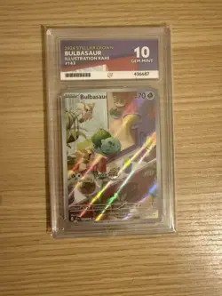 Pokemon TCG Bulbasaur Stellar Crown Illustration Rare Card 143/142 ACE 10 - Image 1