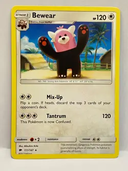 2017..POKEMON Collectable CARD TCG..Bewear..HP120..111/147 RARE - Image 1